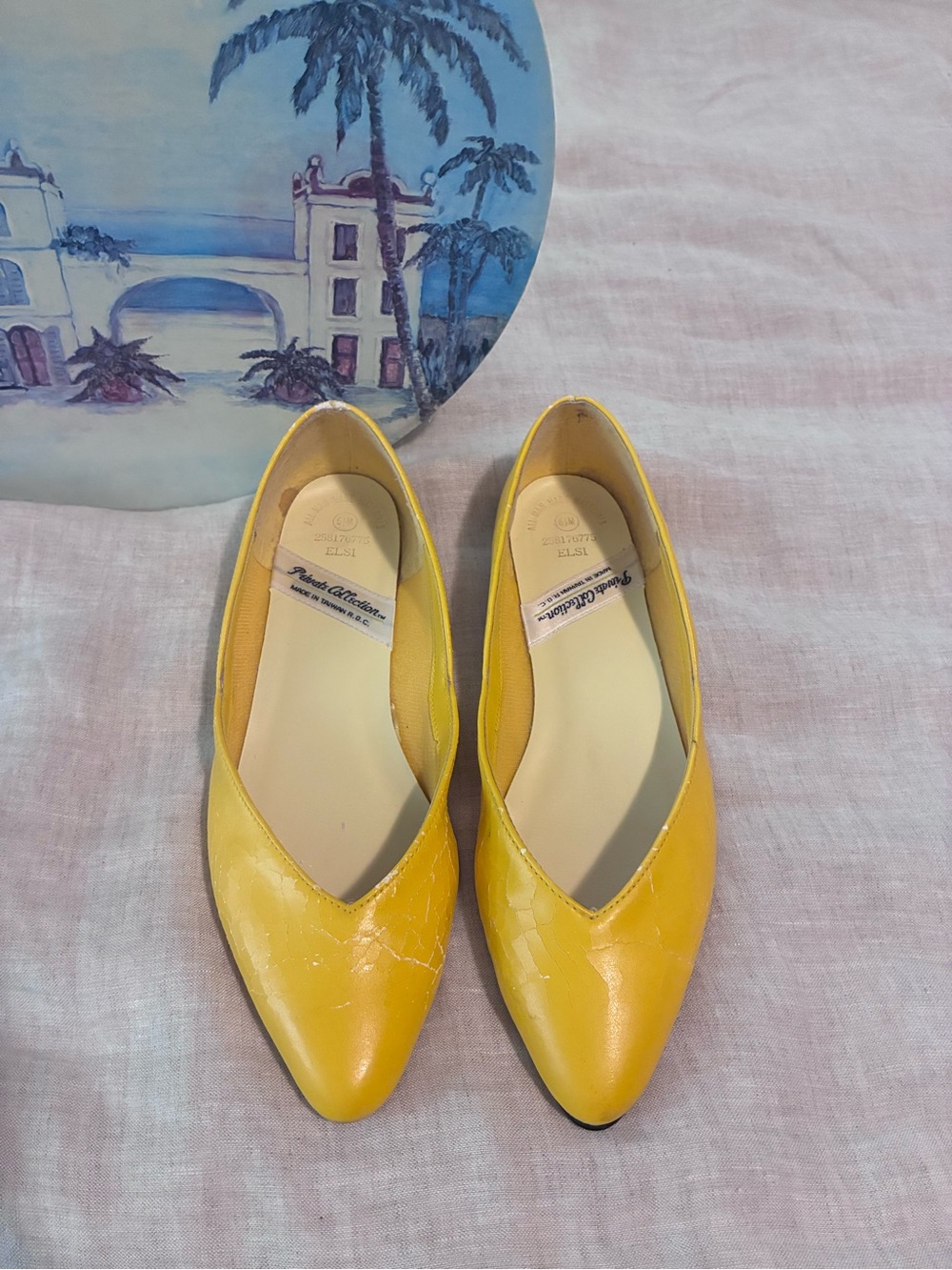 Vintage Yellow Pointed Flats